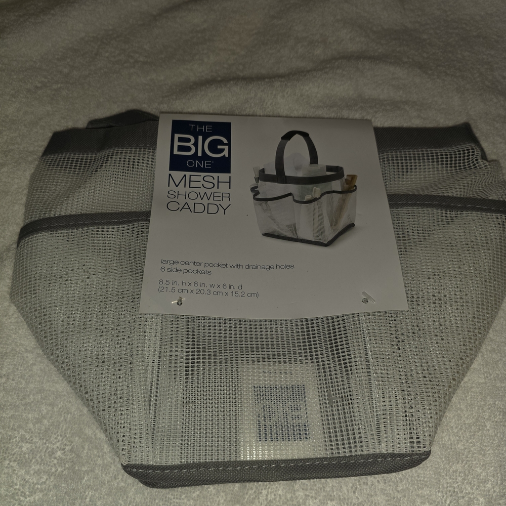 BIG Gray Mesh Shower Caddy